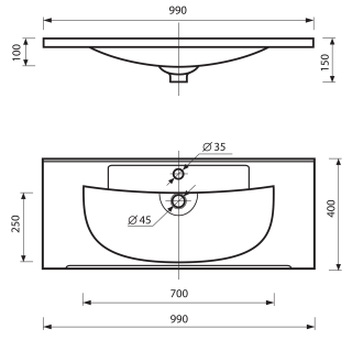 Напольная тумба под раковину Misty Лейла 100см белый